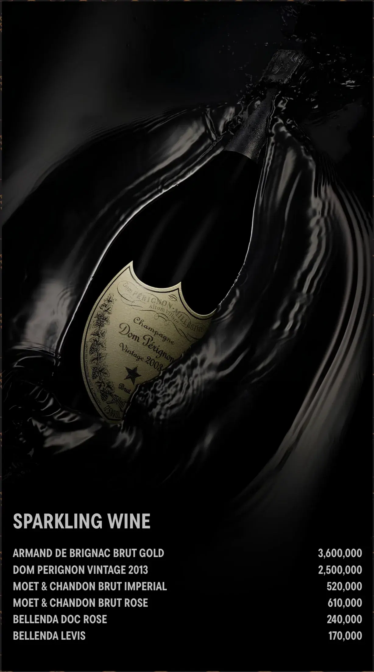 Lounge-Wine menu, page 1